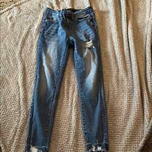 Women's Blue Distressed Jeans